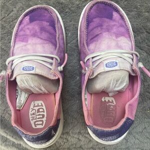 Hey Dude Kids Tie-Dye Purple Moccasins